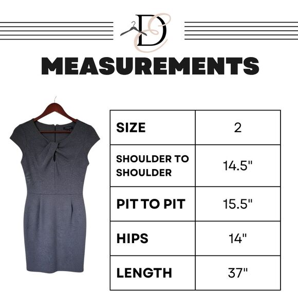 Banana Republic Gray Sheath Dress 2 Knit Keyhole - Picture 9 of 12